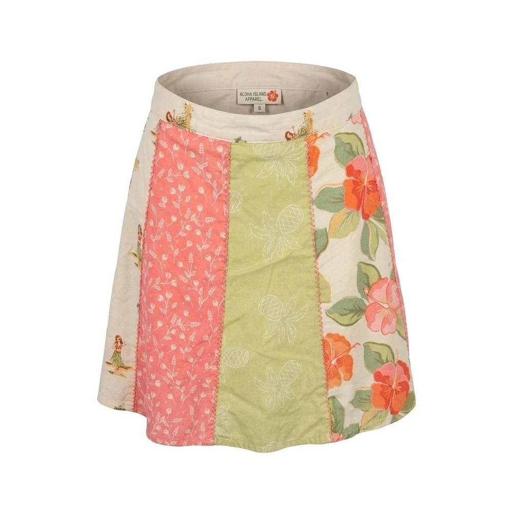 Vintage Gymboree Girls Aloha Island Patchwork Skort Hula Pineapple‎ Pink Green 5
